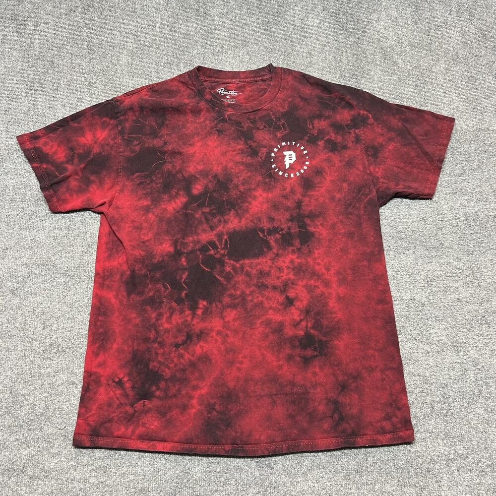 Primitive Shirt Mens Large Red Black Tie Dye Since 2008 Logo Graphic Skate Tee
